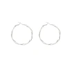 Cold and elegant silver stud earrings with silver needles and plain rings, high-end earring design, and unique, simple and niche style Item Picture